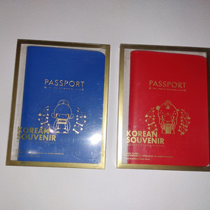여권 케이스 2가지 빨강 파랑 여행 커플템