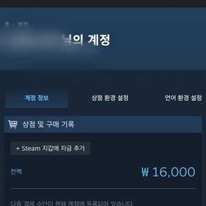 스팀 월렛 16000원 (선물식)