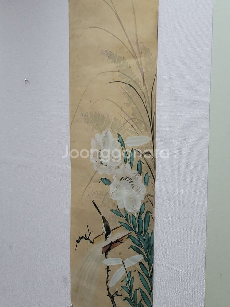 고화 그림 비단에 화조도--1