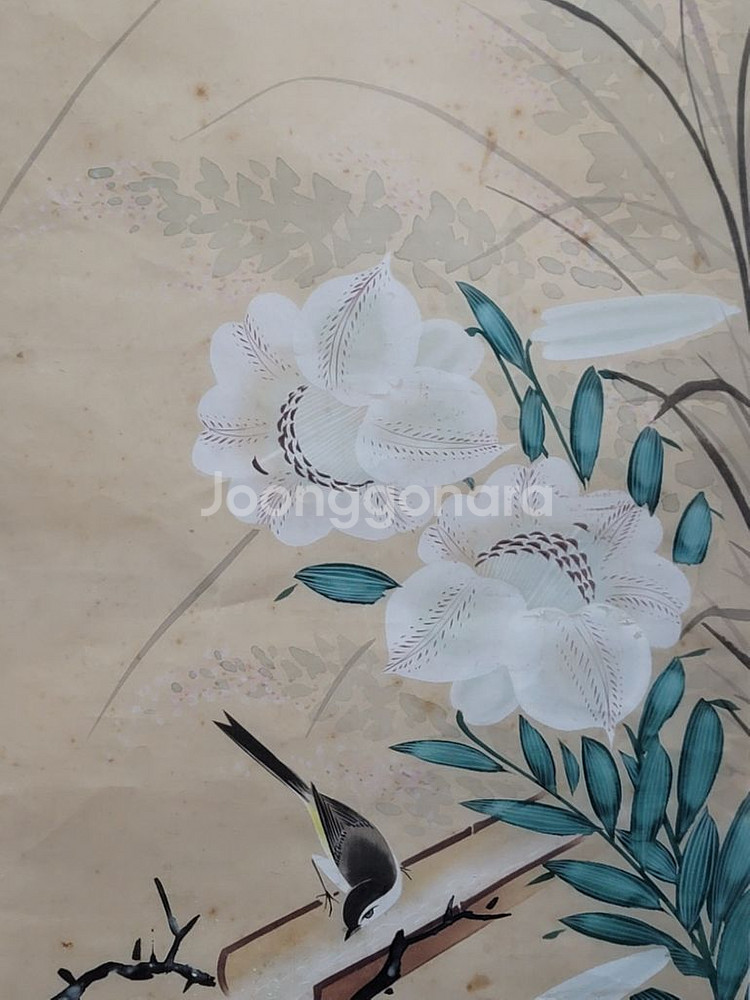 고화 그림 비단에 화조도--5