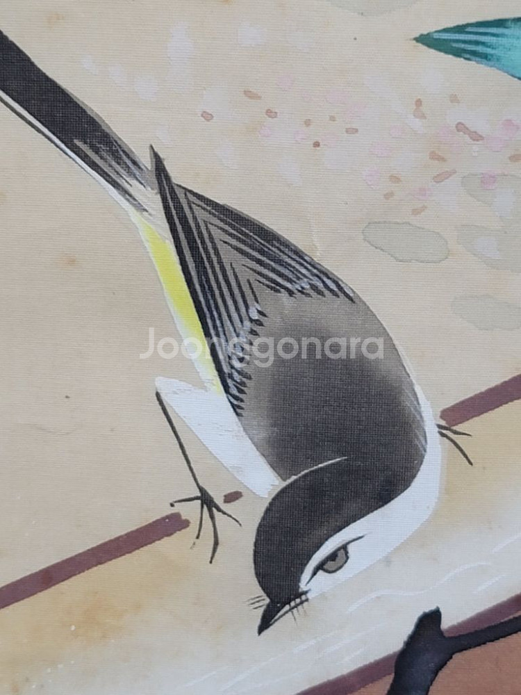 고화 그림 비단에 화조도--4