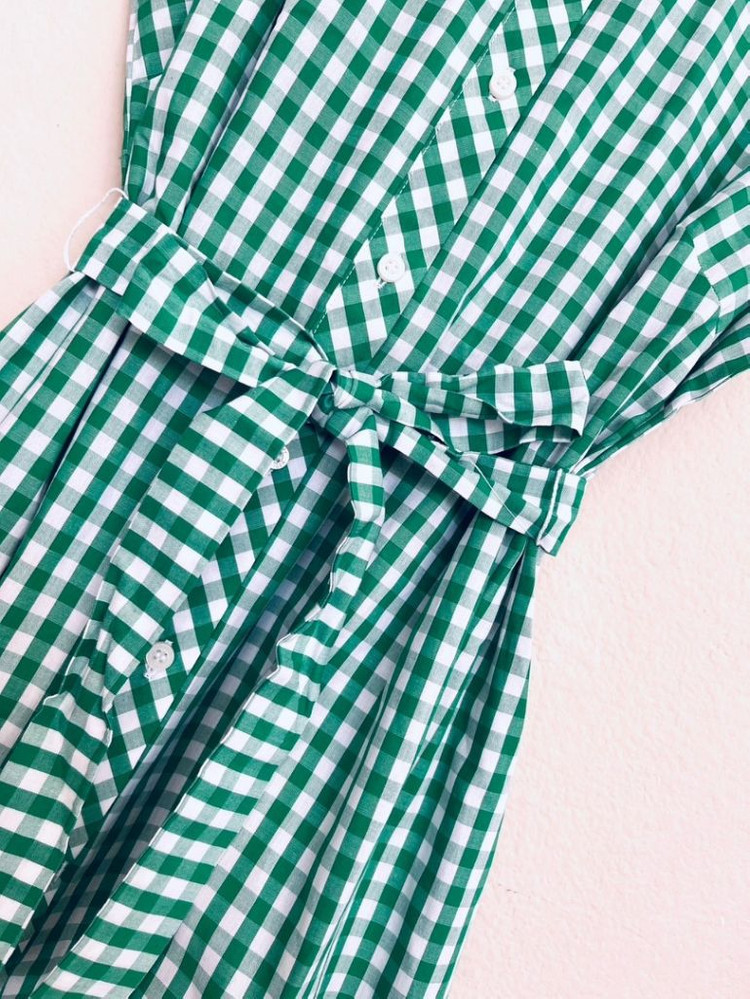 타미힐피거 그린체크원피스 나시원피스 여름원피스 시원한원--2