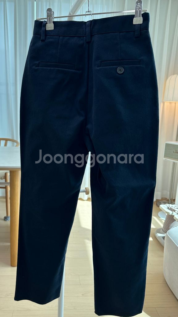 소녀레시피 핀턱 코튼 팬츠 네이비 S사이즈 코튼슬랙스--4