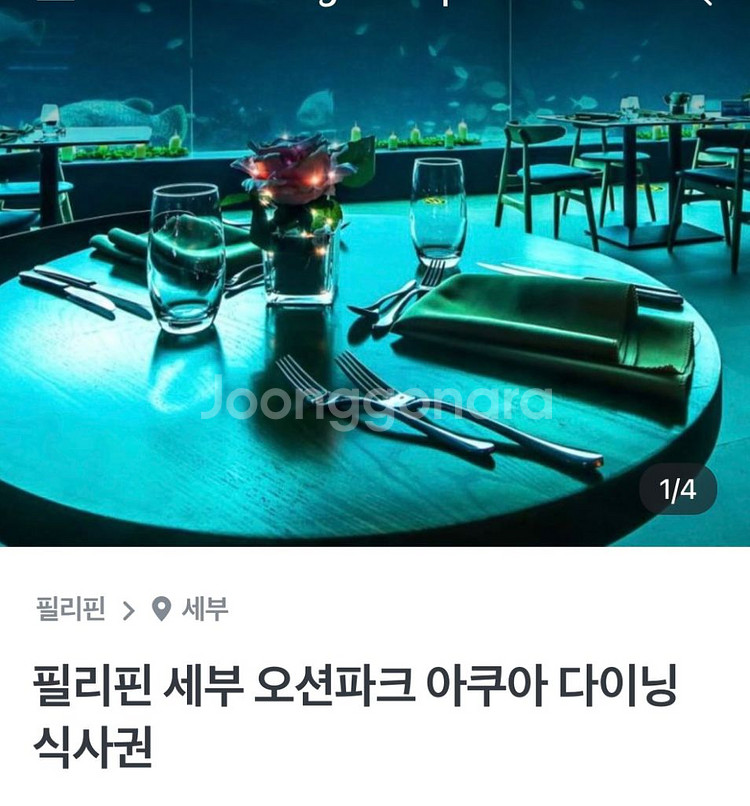 세부 오션파크 아쿠아다이닝 코스요리 식사권 / 8코스--1