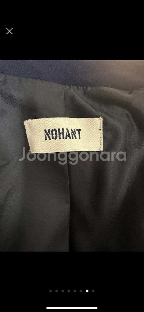 노앙 NOHANT 네이비 오버사이즈 트렌치코트 남여공용--4