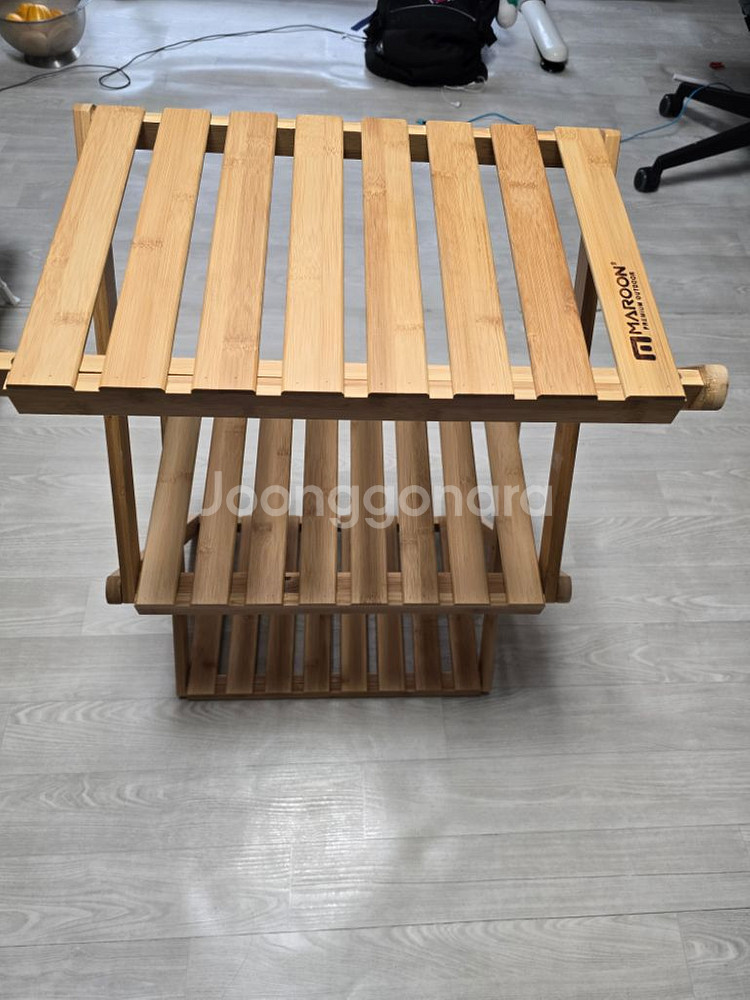 캠핑용 마룬 3단 우드선반 급처분합니다~^^--3