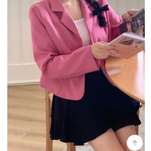 에이블리) 핑크 크롭 자켓