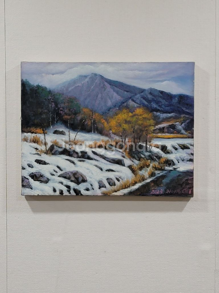 정인택작가 유화 그림 겨울날 6호--0