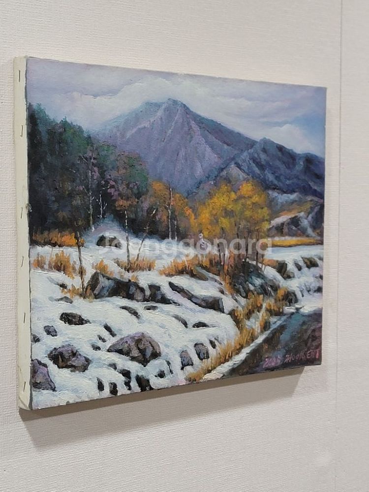 정인택작가 유화 그림 겨울날 6호--2