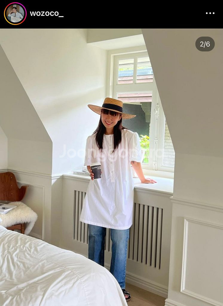 언더스탠딩 리유라 헨리넥 코튼 핀턱 레이어드 미니원피스--1