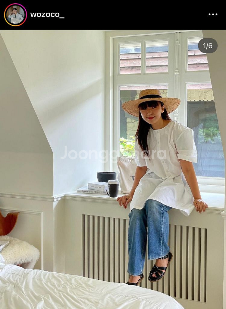 언더스탠딩 리유라 헨리넥 코튼 핀턱 레이어드 미니원피스--2