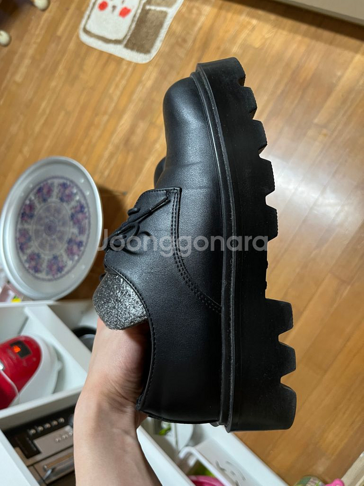 위더로드 클리프 스퀘어토 4홀 더비슈즈 블랙 245--4