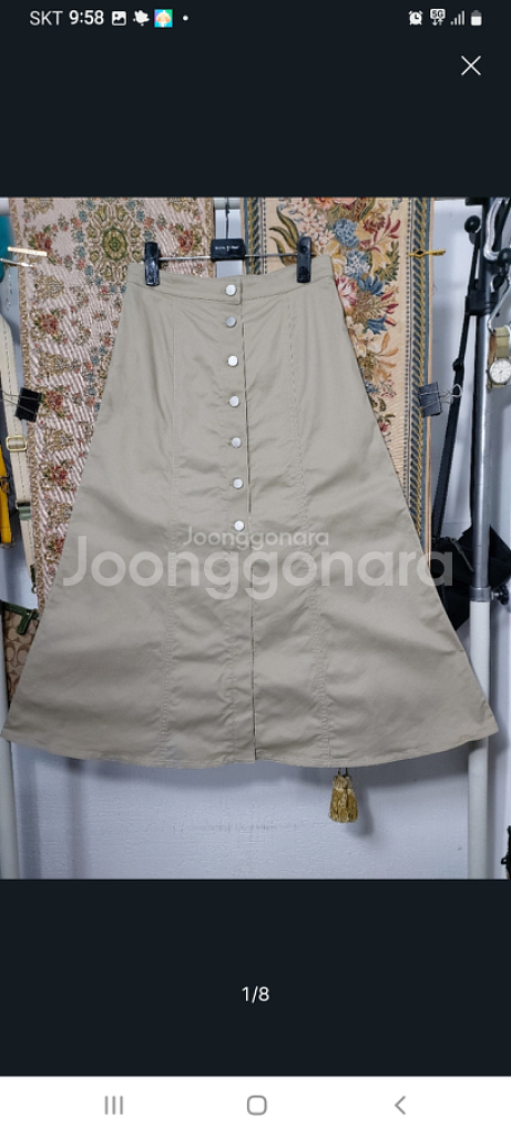 26 유니클로 스판 코튼 롱스커트 상태A--1