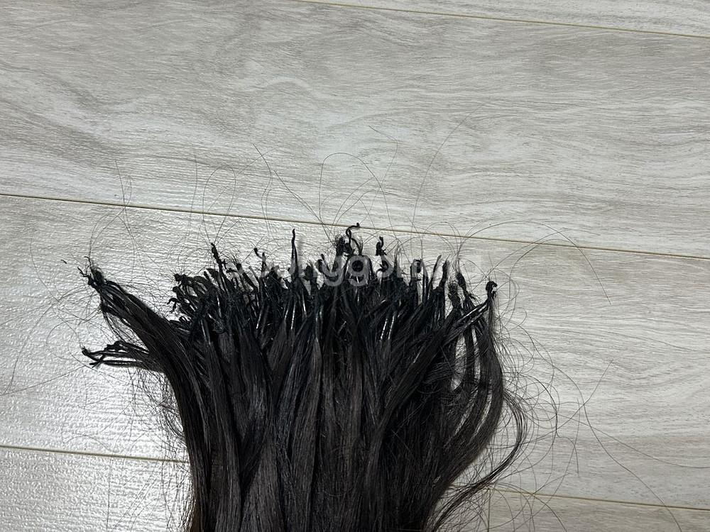천연모 자연갈색 붙임머리16cm--1