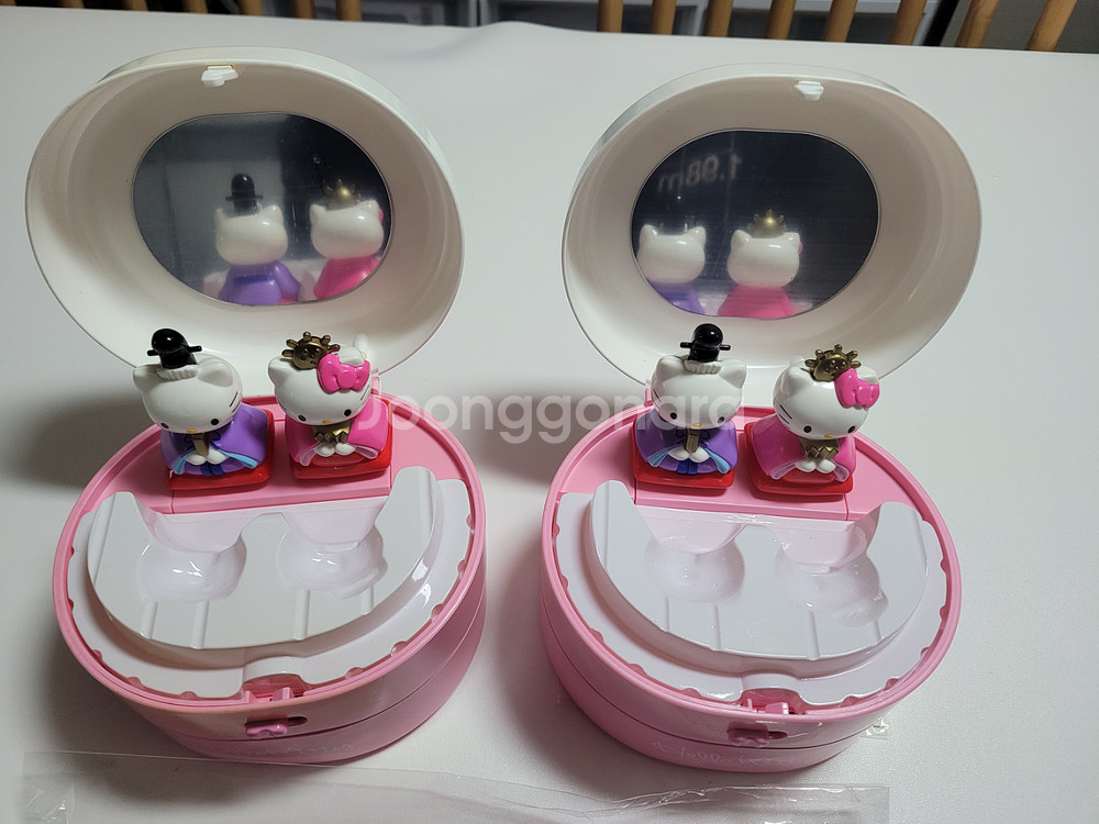 고전 키티 도시락 피규어 2단 케이스 헬로키티 에비앙키--3