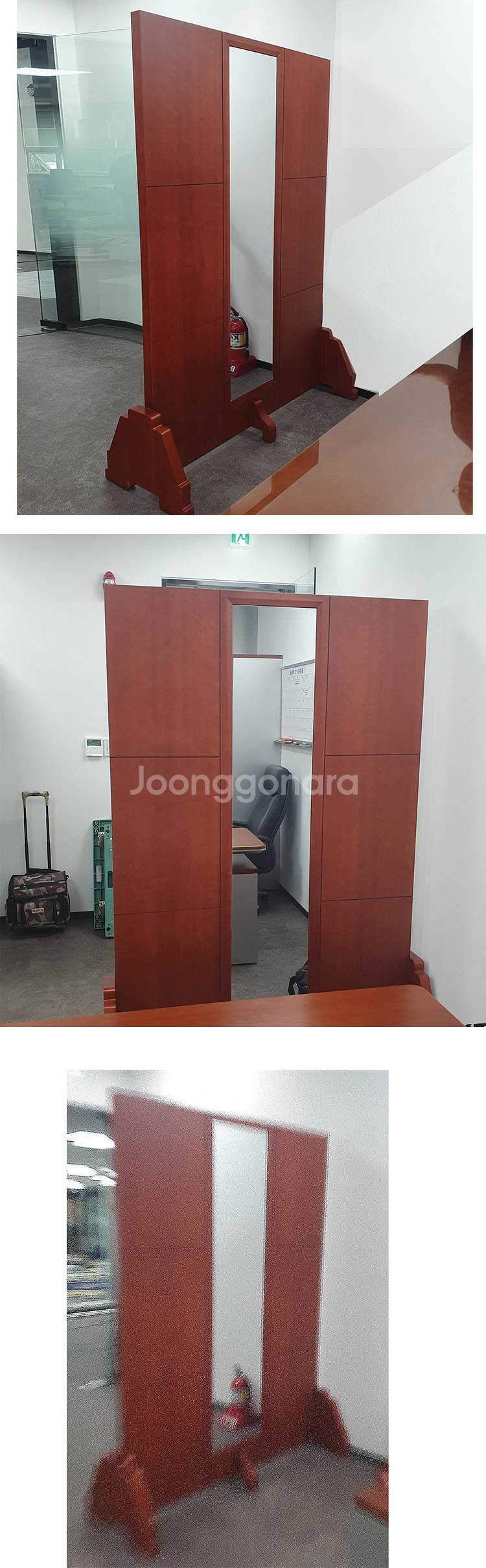 중고목재칸막이거울w1400-h2000- 중역실파티션--1