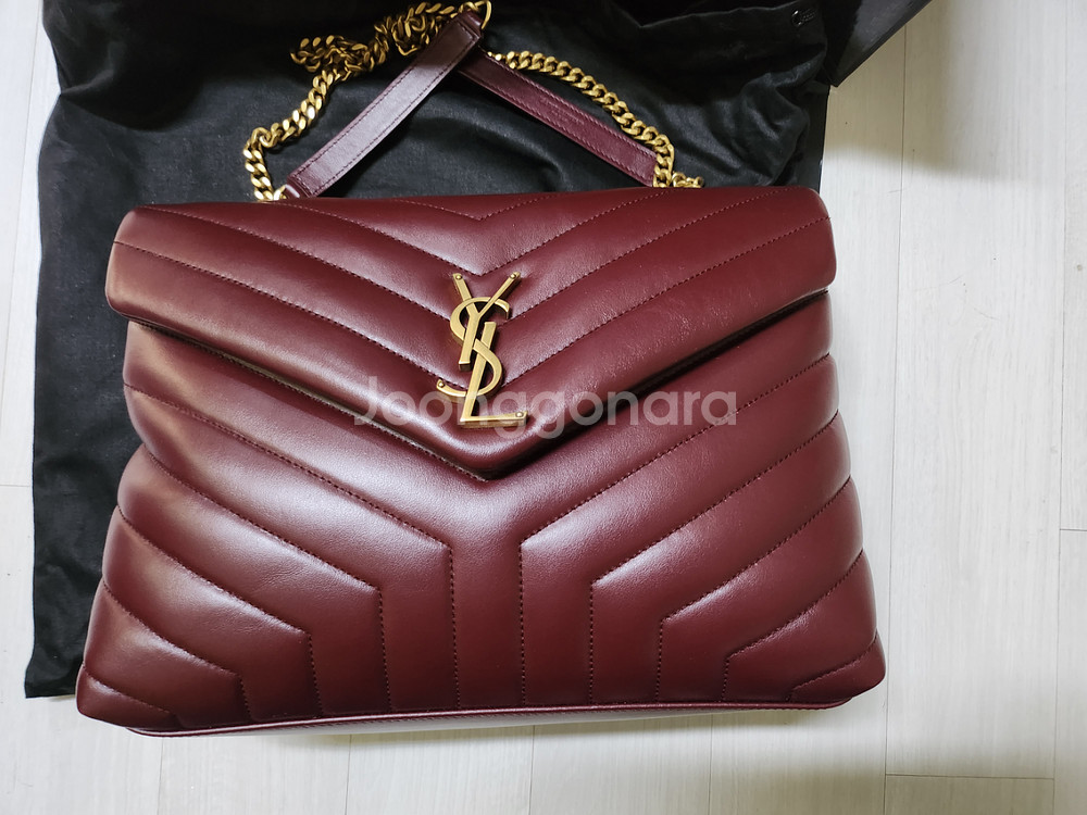 YSL)생로랑 루루백 버건디 금장 M size--2