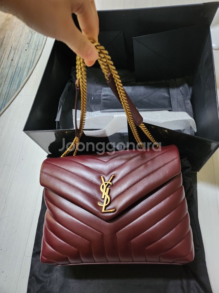 YSL)생로랑 루루백 버건디 금장 M size--3