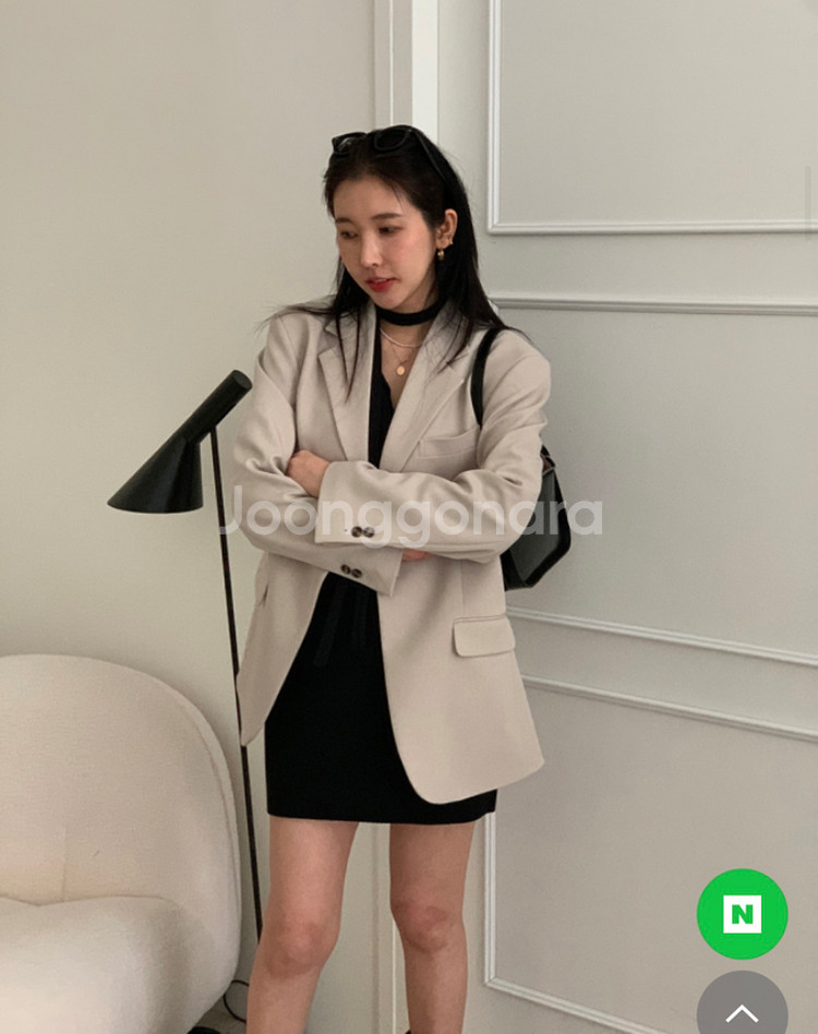 연홍 백포인트자켓-회베이지--1