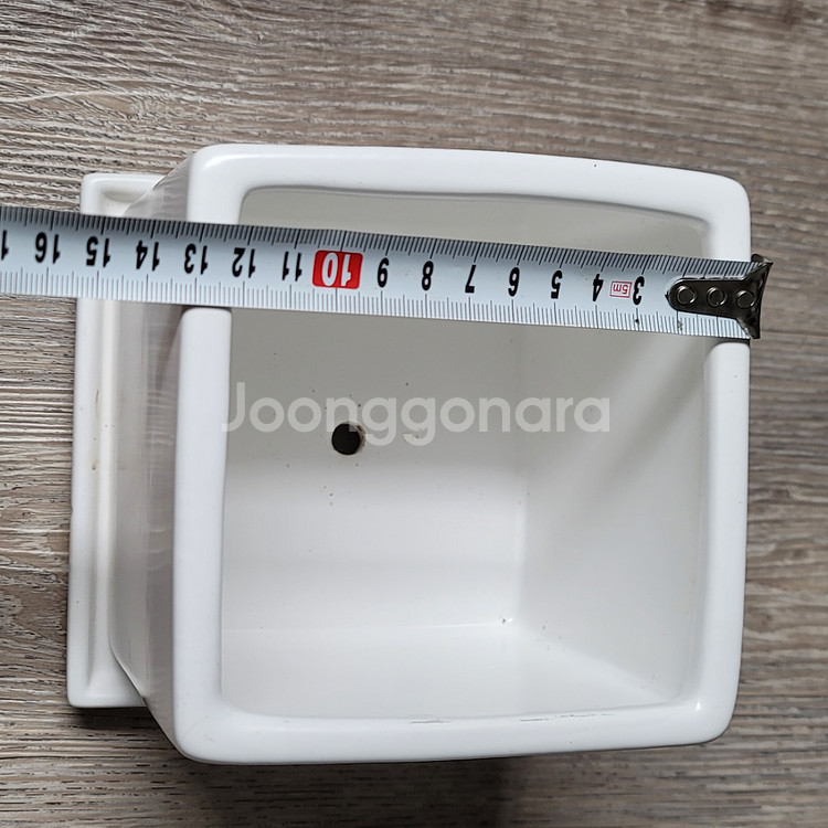 정사각 도자기 화분 13.5x13.5cm / 화분받침--1