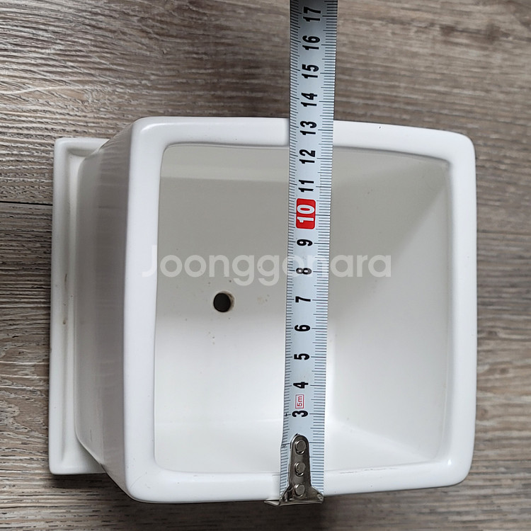 정사각 도자기 화분 13.5x13.5cm / 화분받침--2