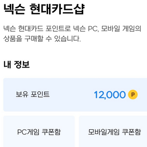 넥슨캐시 12000원