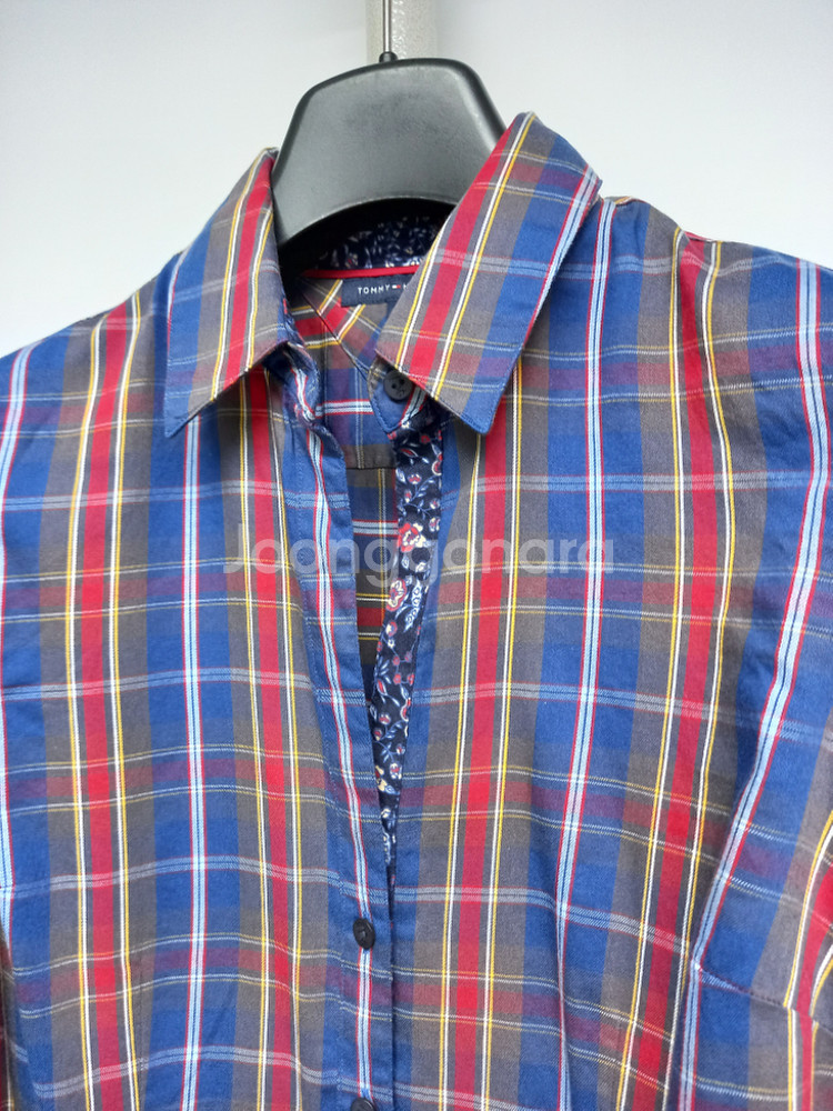 타미힐피거 체크 춘추 긴필 남방 블라우스 44.55--5