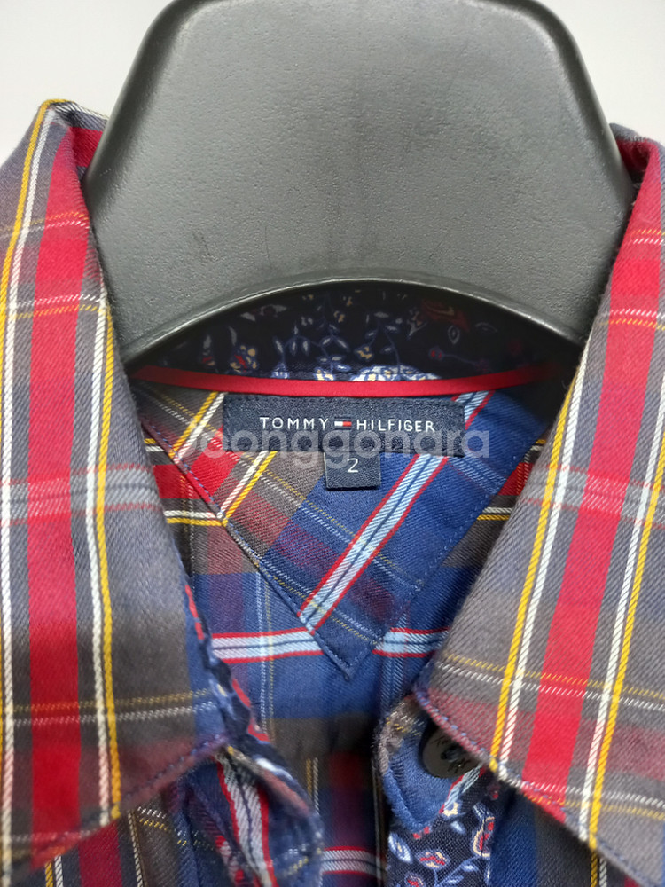 타미힐피거 체크 춘추 긴필 남방 블라우스 44.55--7