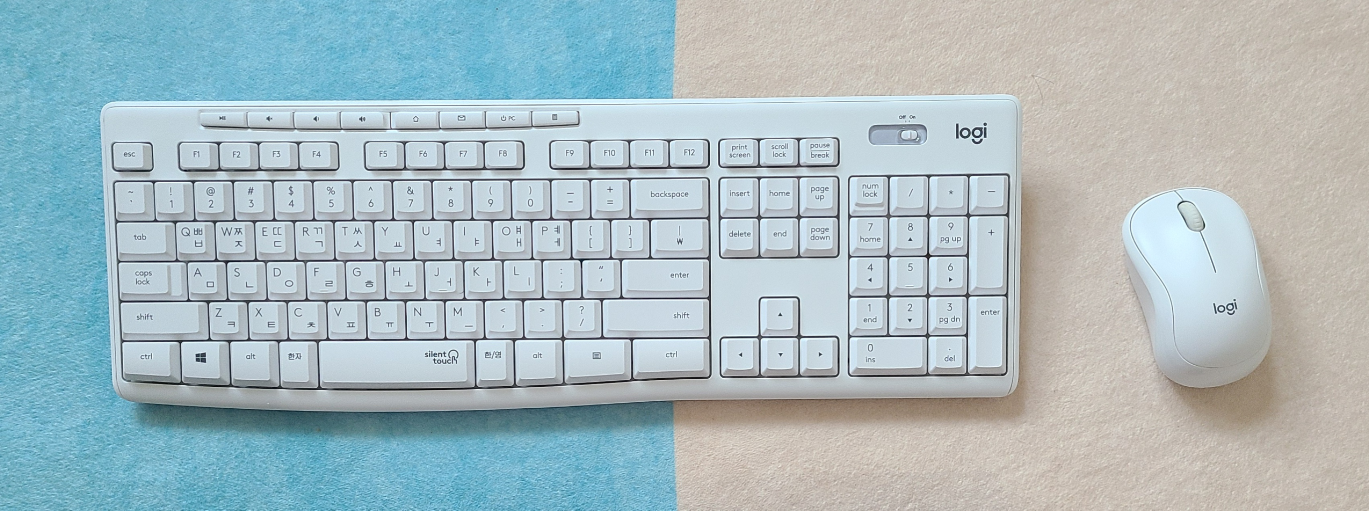 로지텍 MK295 무선 키보드 마우스 세트(흰색)