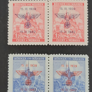 1942년 독일 히틀러 통치 기념 우표 페어 2종