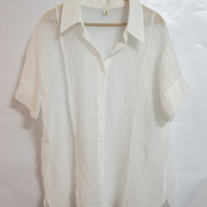 여성 흰색 시스루 셔츠 (66-77)