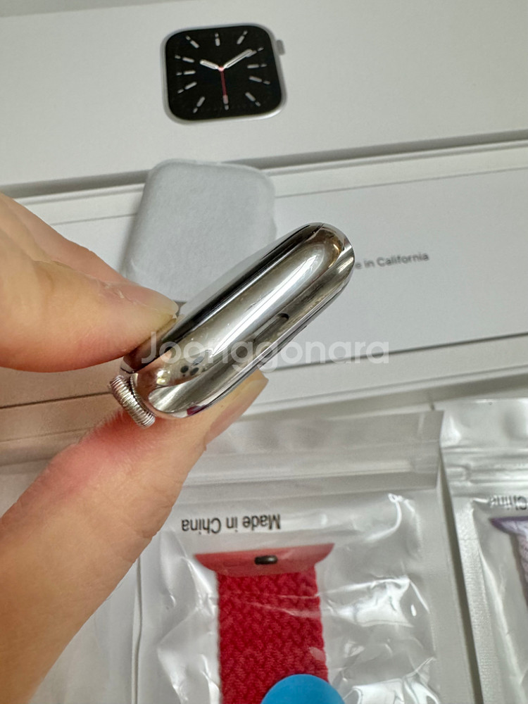 애플워치6 스테인리스 40mm 실버 셀룰러 풀박스--3