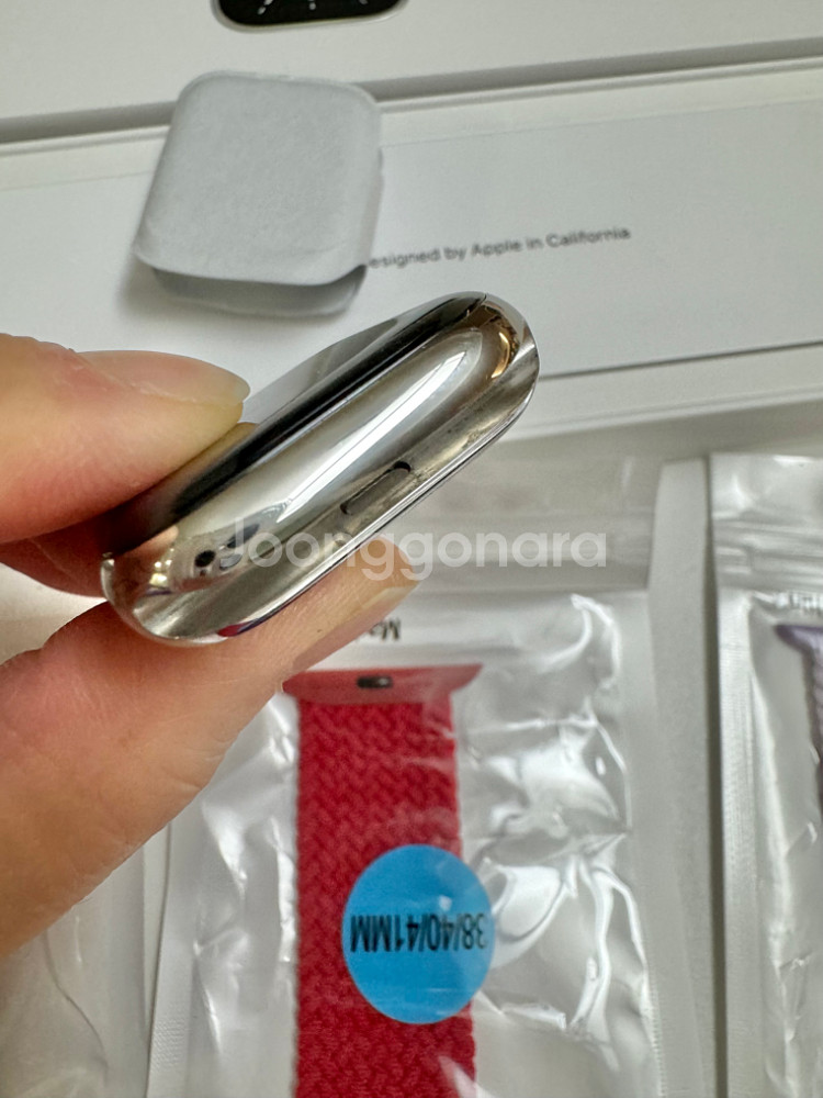 애플워치6 스테인리스 40mm 실버 셀룰러 풀박스--5