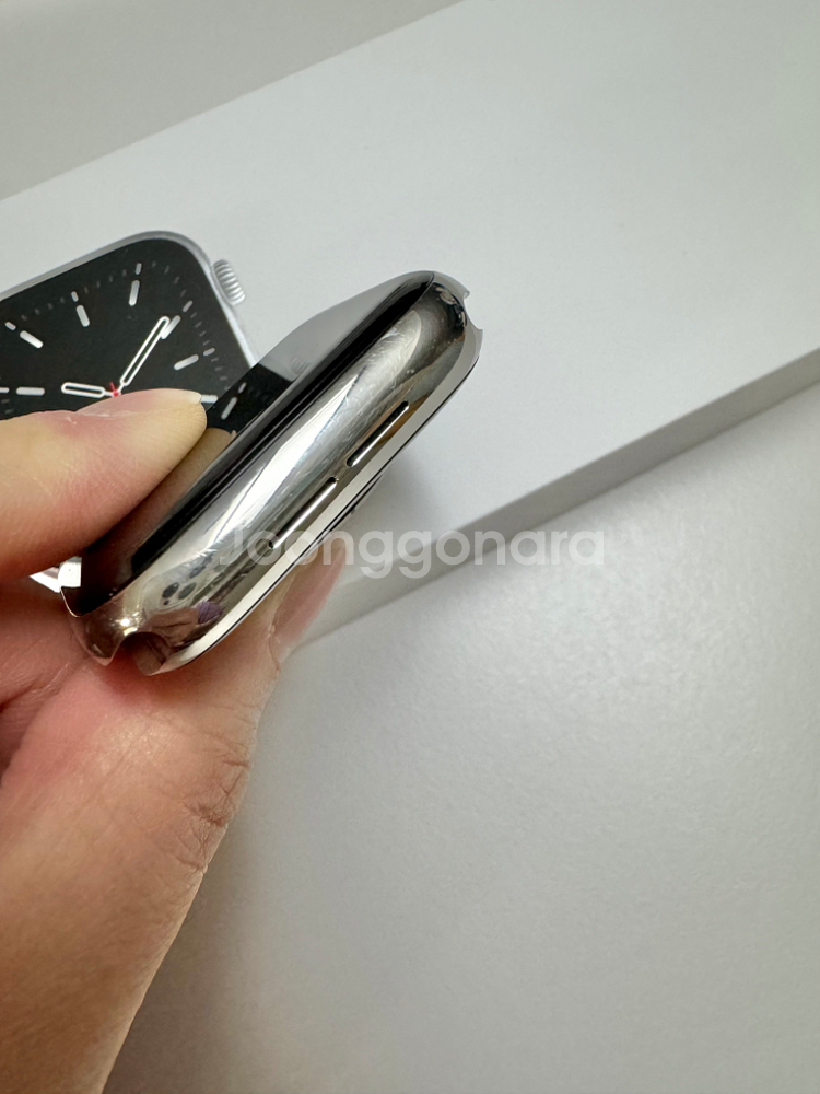 애플워치6 스테인리스 44mm 실버 셀룰러--4