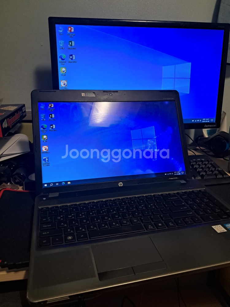 HP 노트북 i5 SSD 램8기가 액정 하얀멍 다수--4