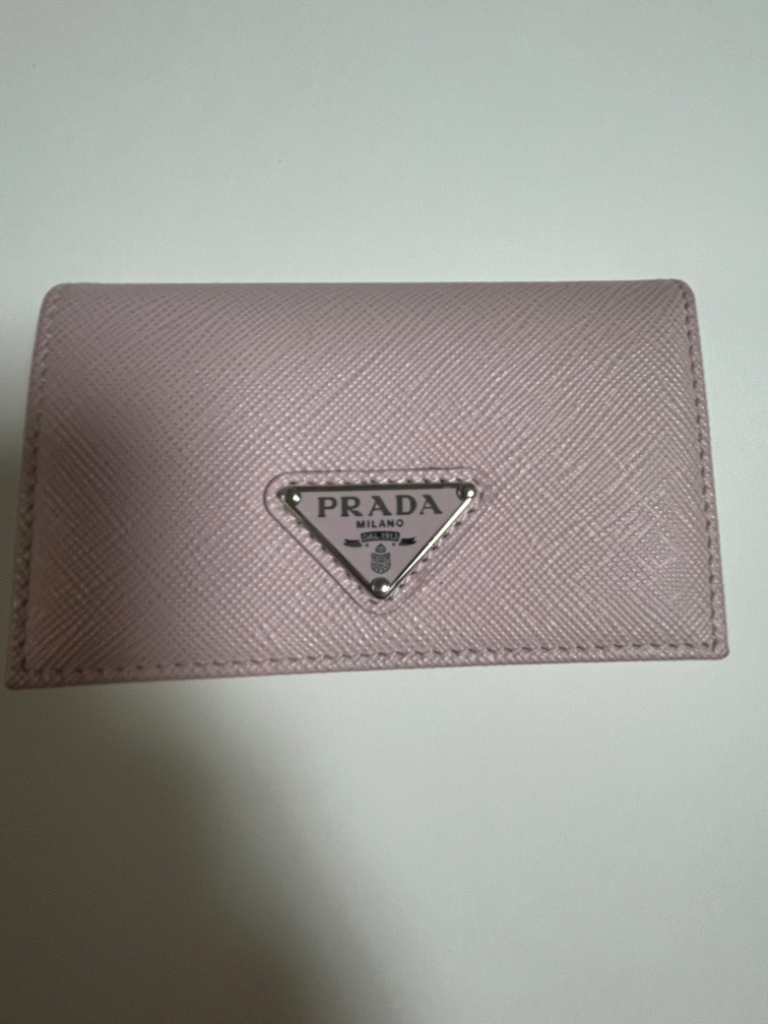 프라다 사피아노 가죽 카드 홀더 (핑크)