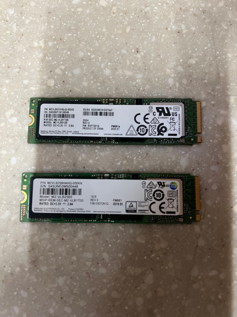 삼성 ssd pm981 512gb + 256gb 팔아요