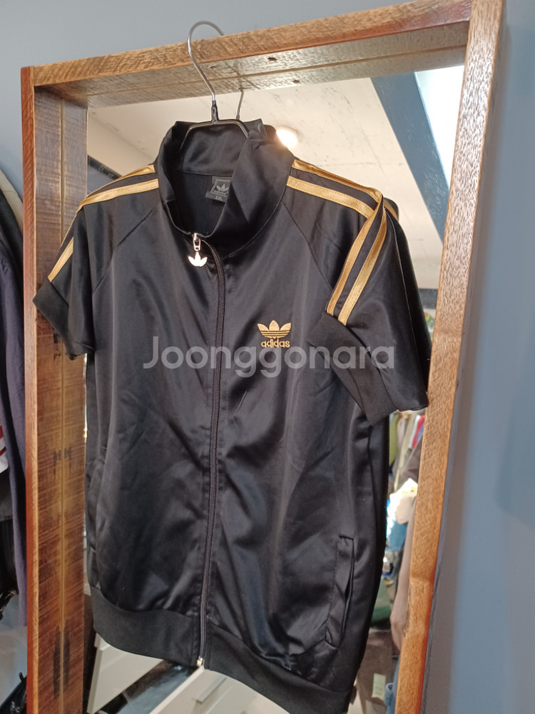 아디다스 올드스쿨 여성 트랙탑 져지 반팔 골드 xxl--5