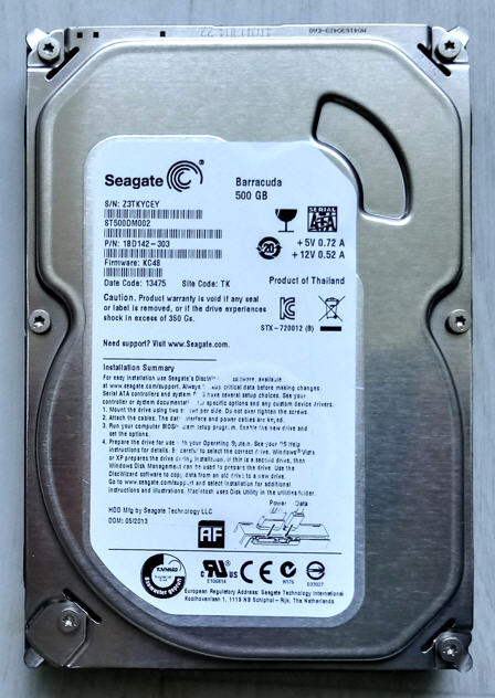 500GB 하드디스크(Seagate HDD)