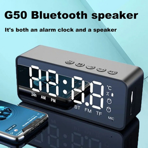 탁상 음향 충전식 블루투스 스피커 디지털시계 전자시계