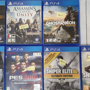 플스게임 판매 PS4 어쎄신크리드2종/고스트리콘/콜오브