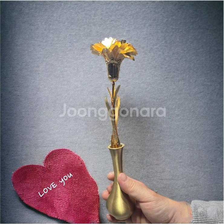24K 카네이션 금화병 선물세트기념일 인테리어소품--3