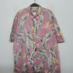 (XXL) 하와이안 반팔셔츠 나뭇잎 패턴 빅사이즈 남방