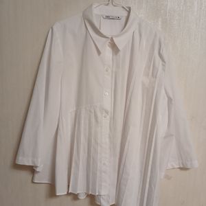 여성 자라 오버핏 화이트셔츠(새상품.오버핏105-110