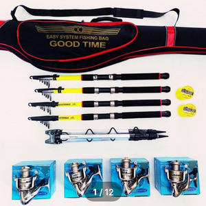 낚시가방+원투낚시대 3.3m 4대+5000번릴 4대외