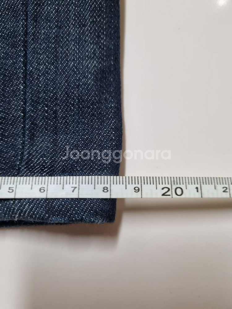 30)플랙진 금색패치 중청 스판 슬림 스트레이트 일자--8