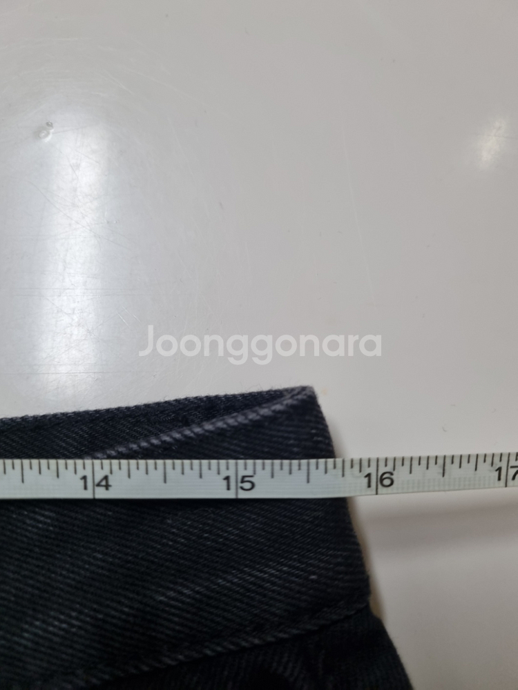 31)플랙진 가죽패치 블랙청바지 데님 생지 스트레이트--8
