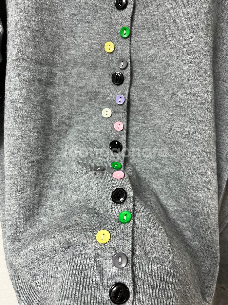 새상품 니트 가디건 스웨터 단추 그레이 회색--1