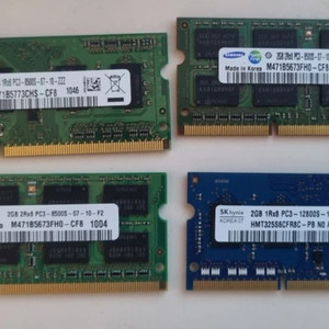 RAM DDR3 PC3 2GB (노트북 용)4개 일괄