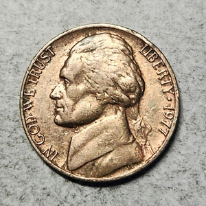 구리 5센트 동전 민트에러 미국주화 제퍼슨니켈 1977